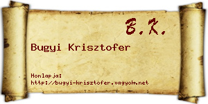 Bugyi Krisztofer névjegykártya