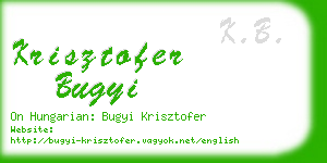 krisztofer bugyi business card